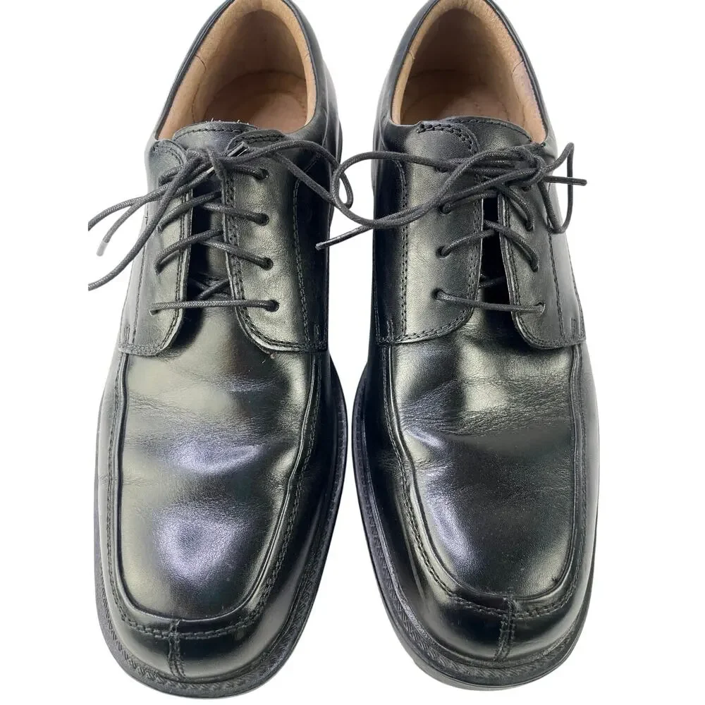 Men’s Florsheim Midtown Plain Toe Oxford Leather Black Lace Up Cushioned Sz 8.5